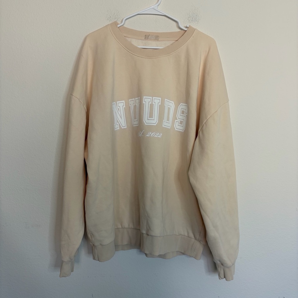 Nuuds Beige Tan Logo Sweatshirt Size XXL